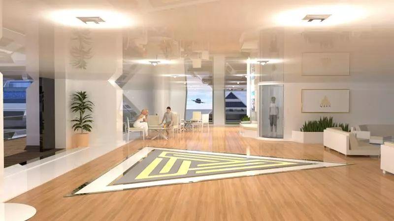 他在海上，建了一栋水上“金字塔”，里面有豪宅，还有飞碟