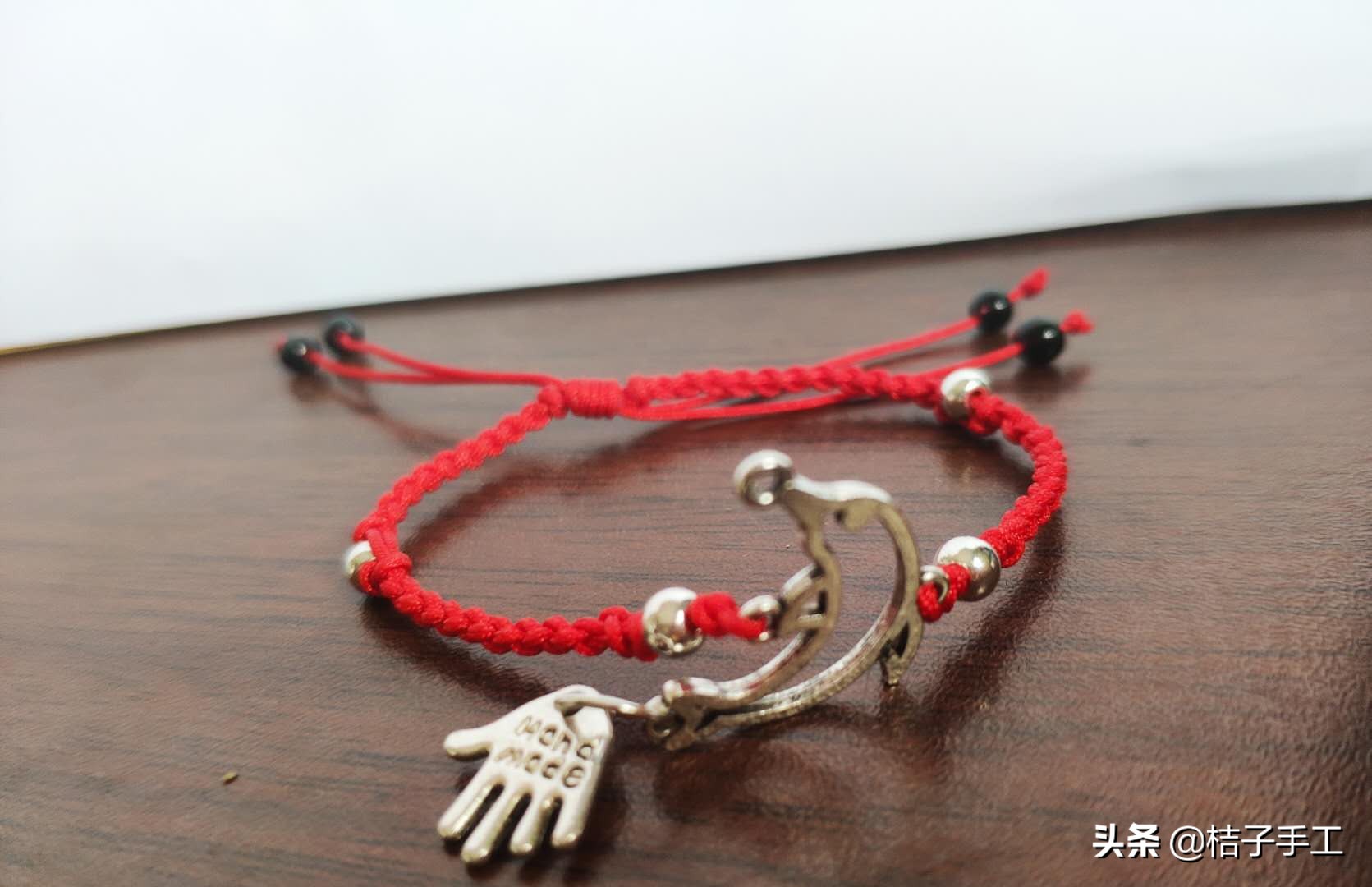 红绳银饰手链教程,银饰小红绳手链