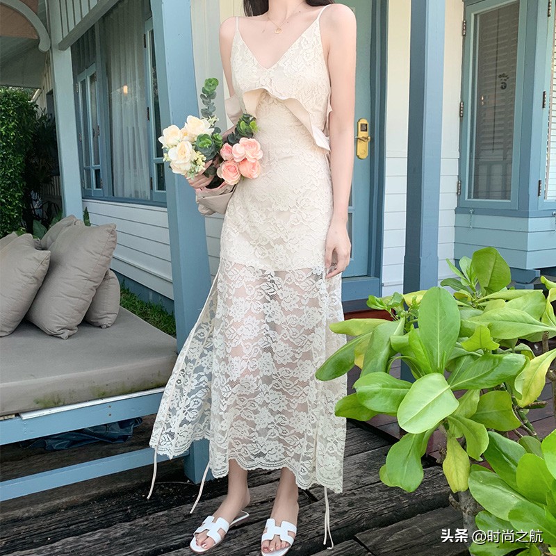 吊带沙滩连衣裙,夏日度假吊带连衣裙