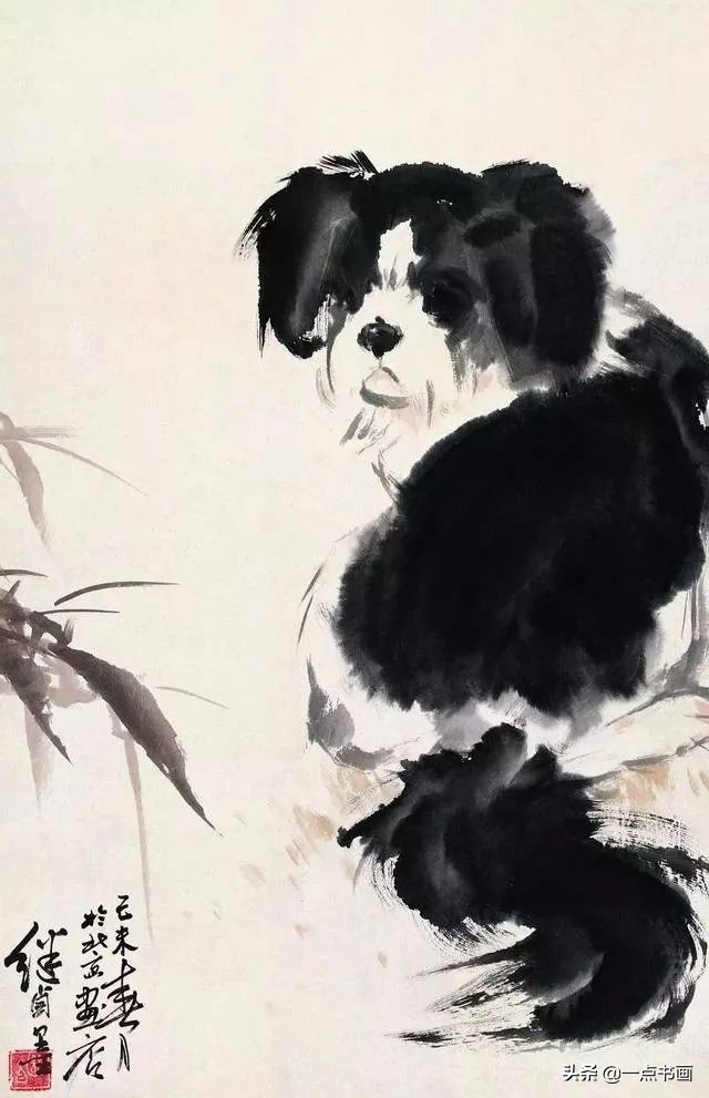 名家画狗速写作品欣赏,国画各种狗的画法