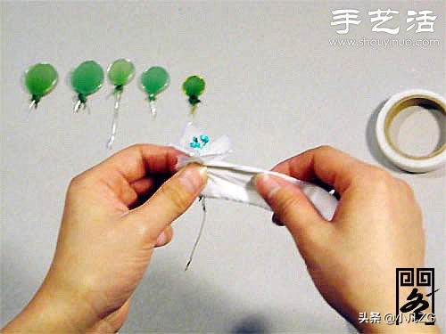 彩菊的制作方法,网袜花手工制作