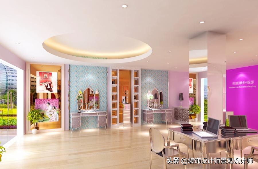 儿童影楼摄影实景布置,婚纱影楼设计功能分区