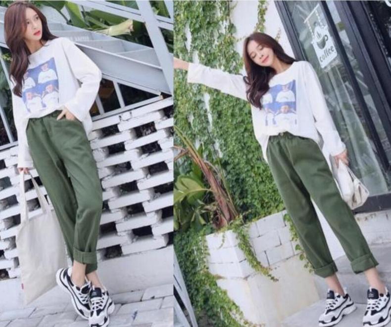 小个子哈伦裤搭配鞋子,条绒哈伦裤怎么搭配上衣和鞋子