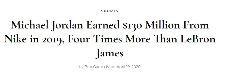 乔丹赚300亿,乔丹年收入1亿