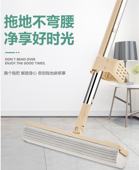 自拧水拖把免手洗懒人拖地神器,自动拧水拖把可拆卸