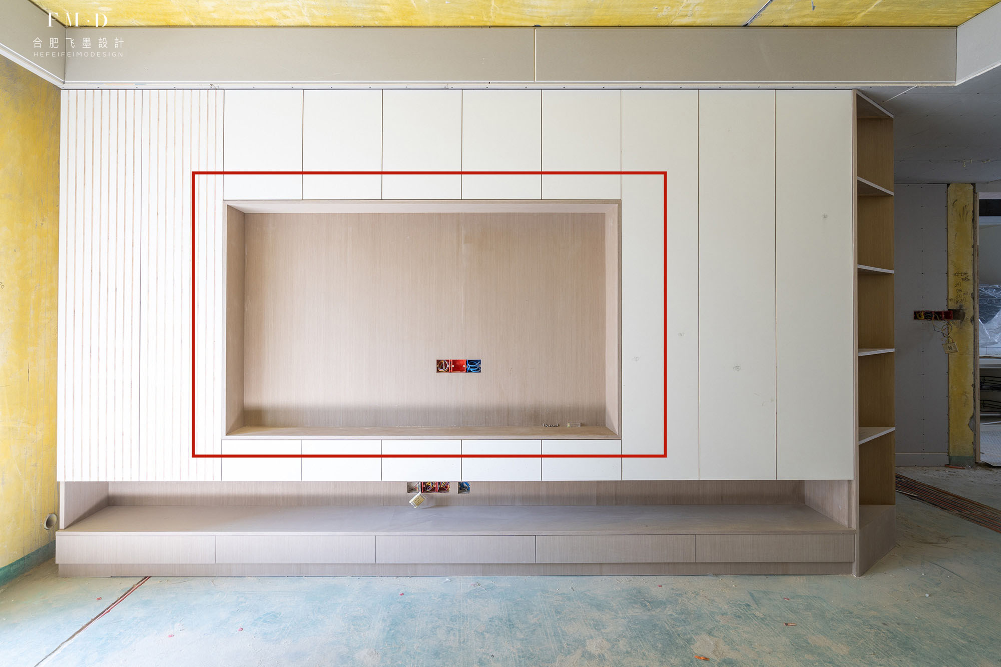 电视柜半墙收纳柜一体设计,满墙电视柜做壁龛怎么做比较结实