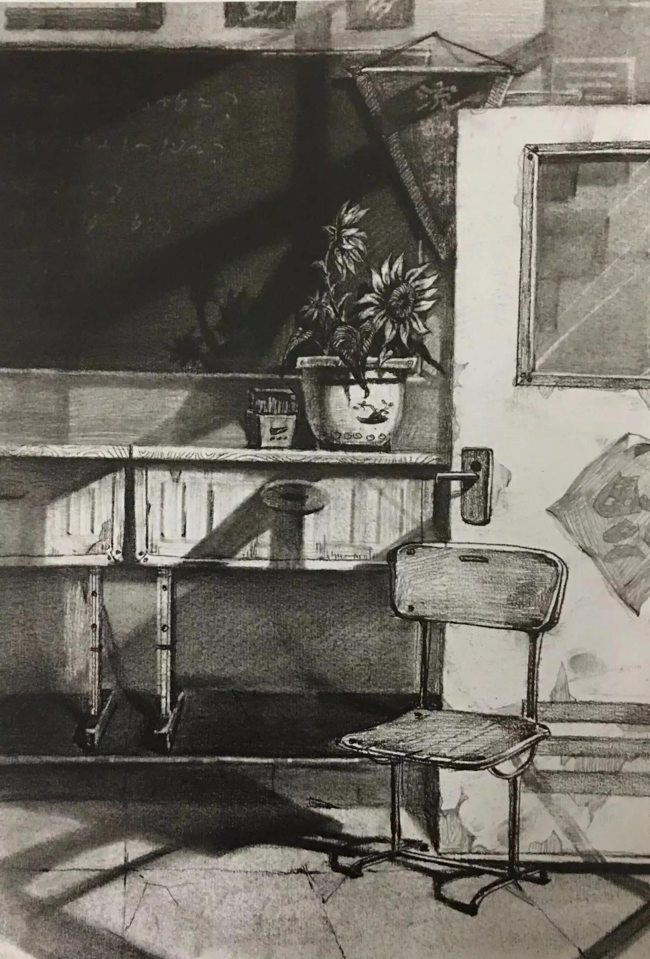 清华校考场景素描高分卷,清华素描场景高分卷技法