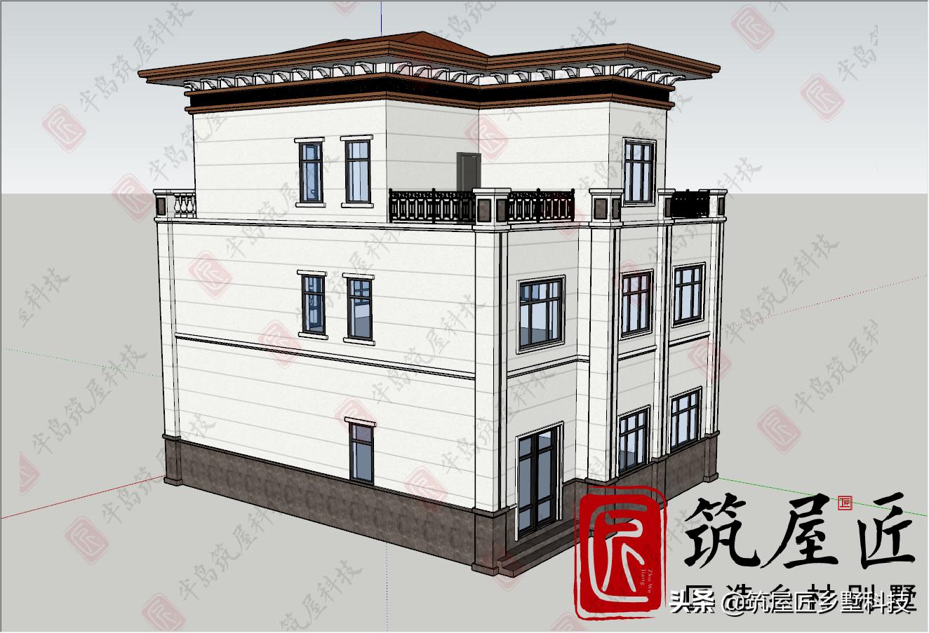 湖北荆州市农村三间三层自建房,农村自建别墅设计综合服务