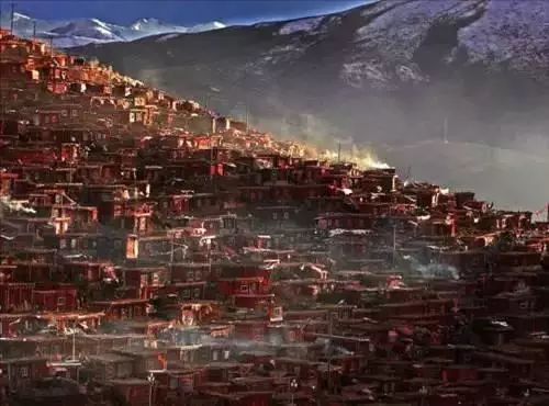 色达下雪了红白交织,色达下雪了图片大全