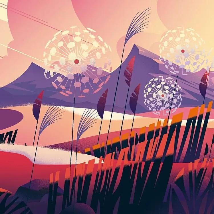 欧美风插画风景图文,迷人风景插画图片大全