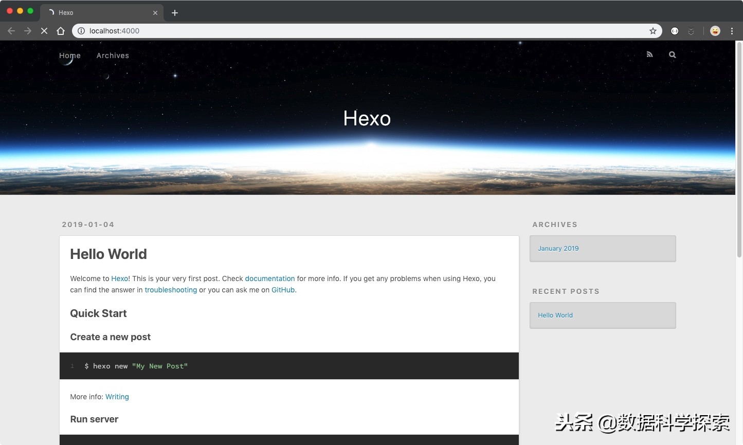 从零开始建立个人博客网站,教你10分钟搭建酷炫的个人博客