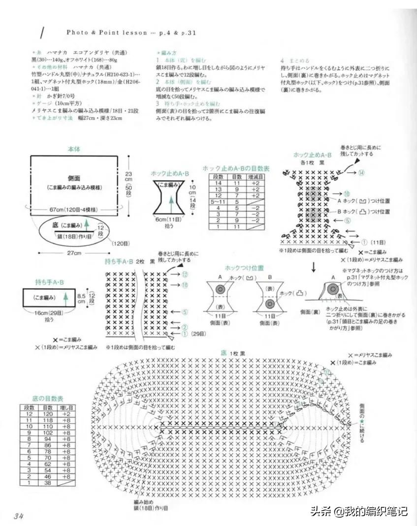 毛线钩针编织好看小包包全部教程,钩针手提包钩织视频教程
