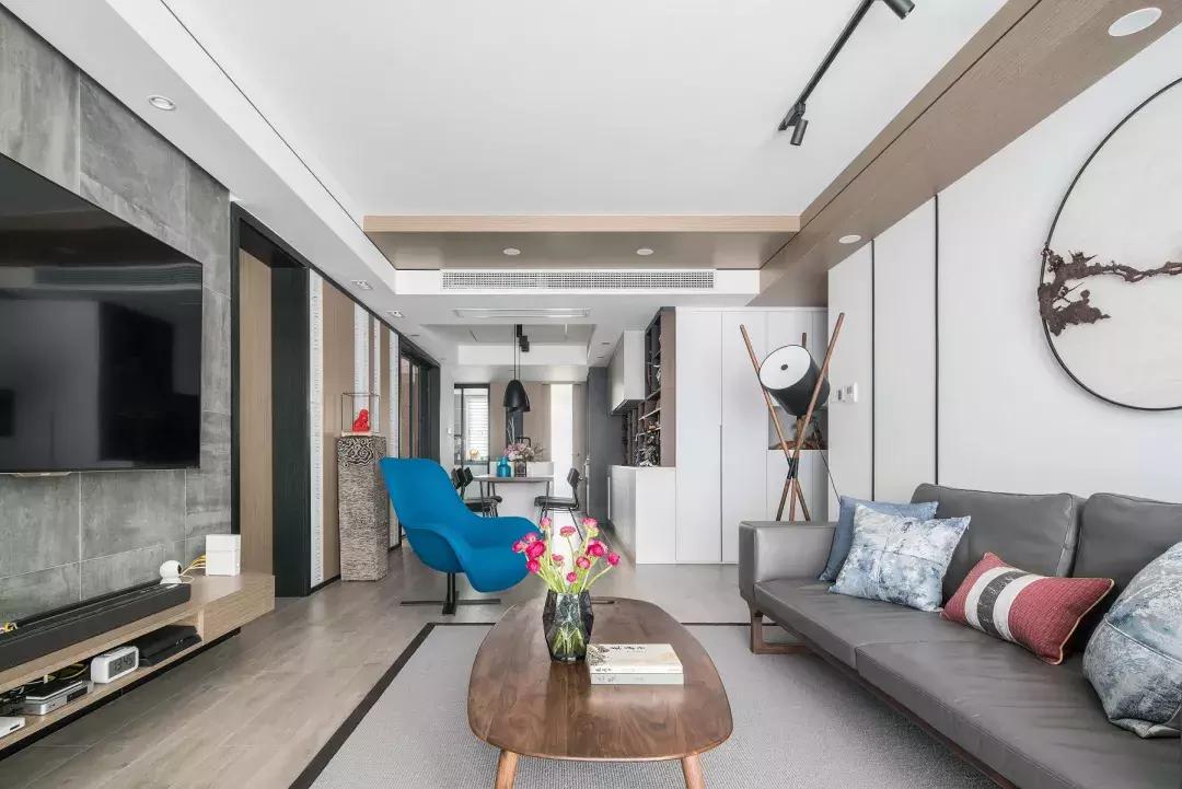 高级灰轻奢新中式装修风格,2021140平米轻奢新中式装修风格