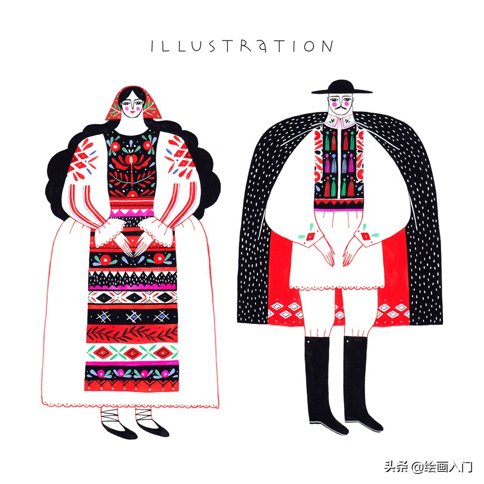 彩蛋绘画简单图案民族风,清新的民族风格