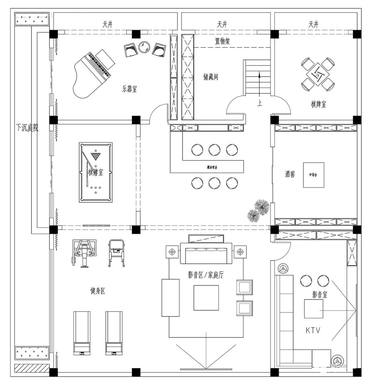 12x8米两层半现代风格别墅,12米18米带小院的二层别墅效果图