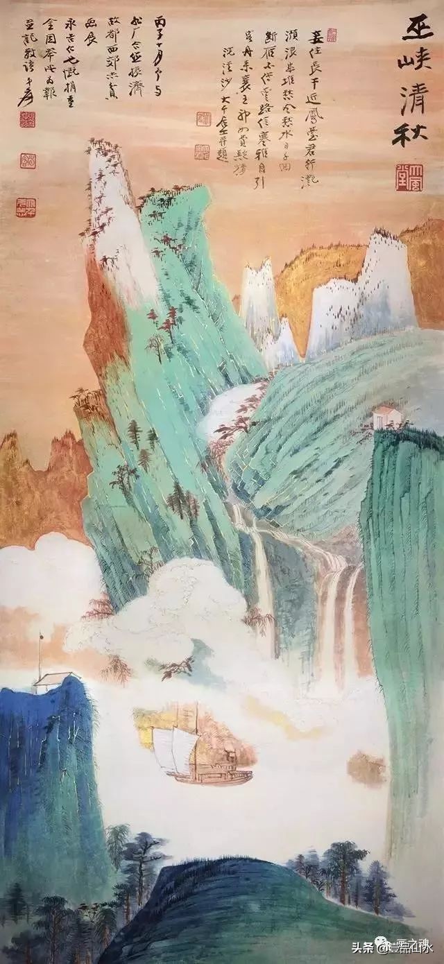 历代名家青绿山水画作品,历代青山绿水经典国画精品欣赏
