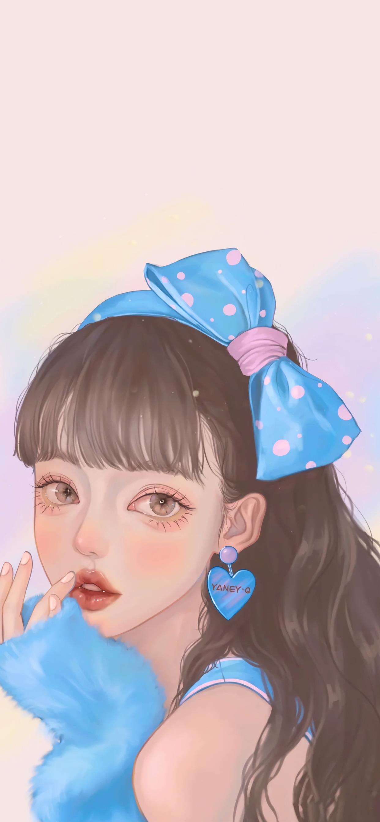 好看的女生壁纸插画图,插画小清新女生壁纸