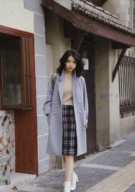 三木秋冬穿搭示范优雅搭配女人味,三木晒露肩款穿搭高级又时髦