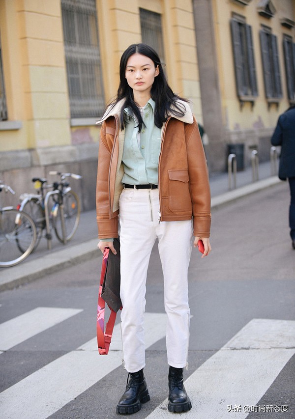 宋佳白色裤子穿搭,宋佳牛仔裤穿搭图