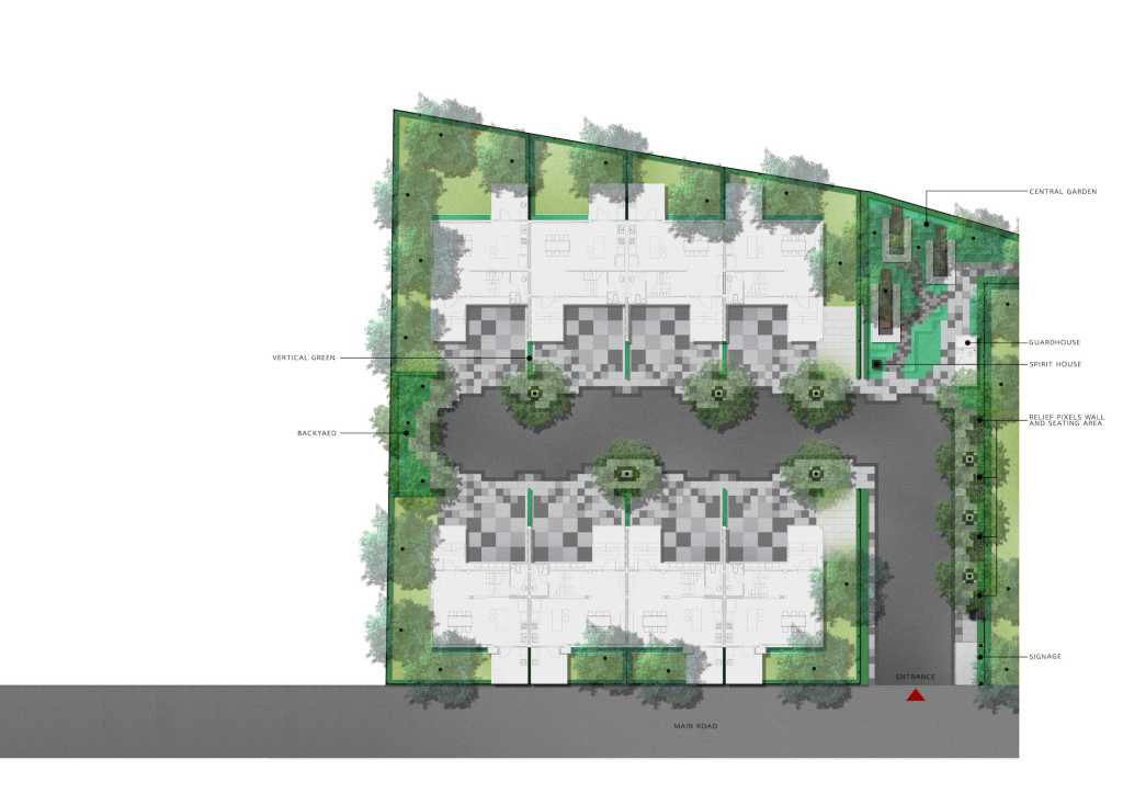 曼谷像素大厦住宅,泰国的绿色房子