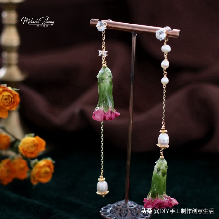 永生花首饰手工diy制作,制作永生花首饰