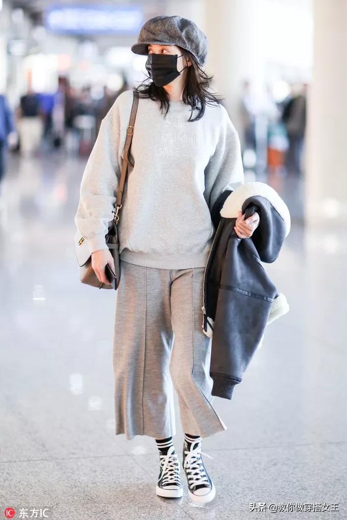 春天穿搭帆布鞋,春天倪妮穿衣搭配