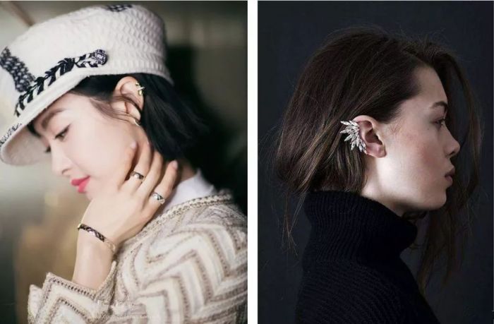 耳夹高级感珍珠,精致耳夹高级感珍珠元素