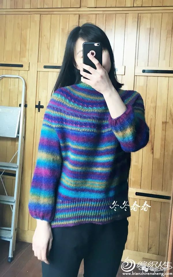 杂志款秋香黄棒针套头款毛衣图解,小姑娘套头插肩袖毛衣教程