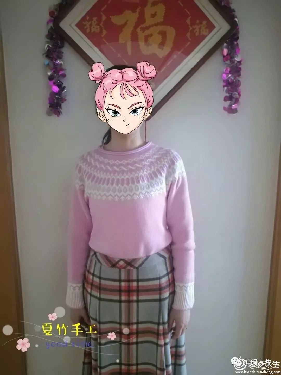 从上往下织套头休闲棒针毛衣样品,粗线棒针女士毛衣中长款的编织