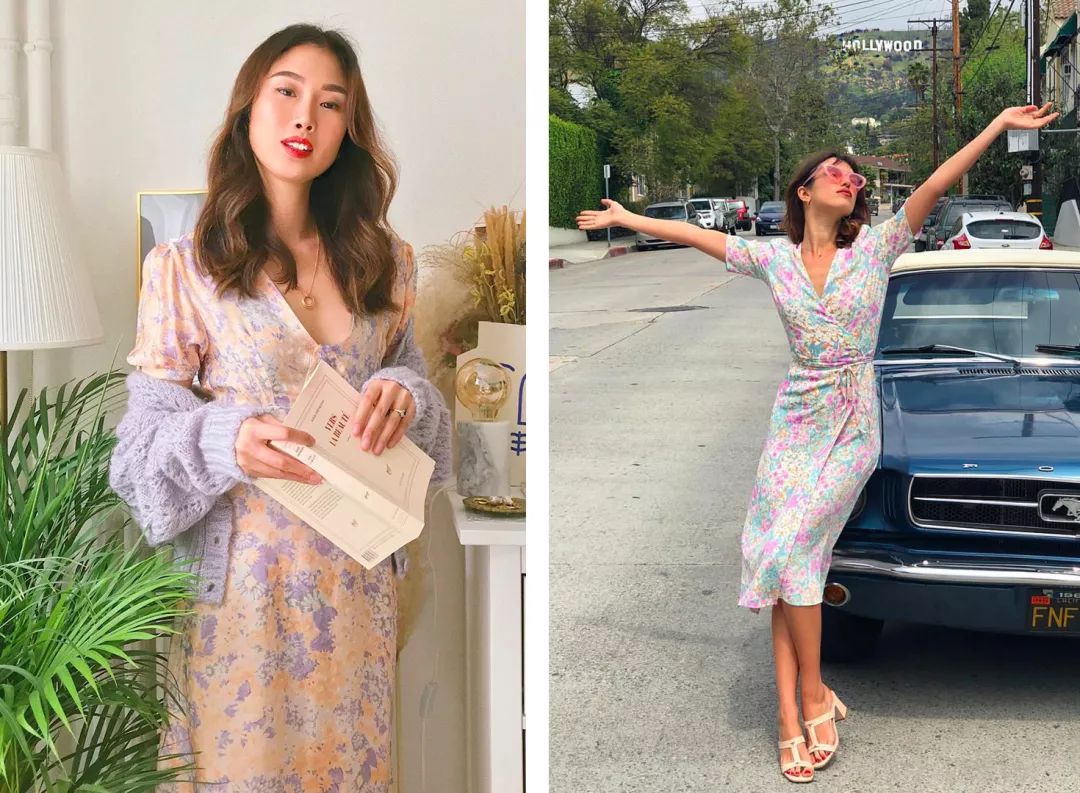 法风裙子,法风碎花裙子