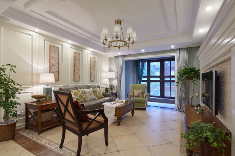 新城美式风格装修性价比高,116.7平米美式风格装修