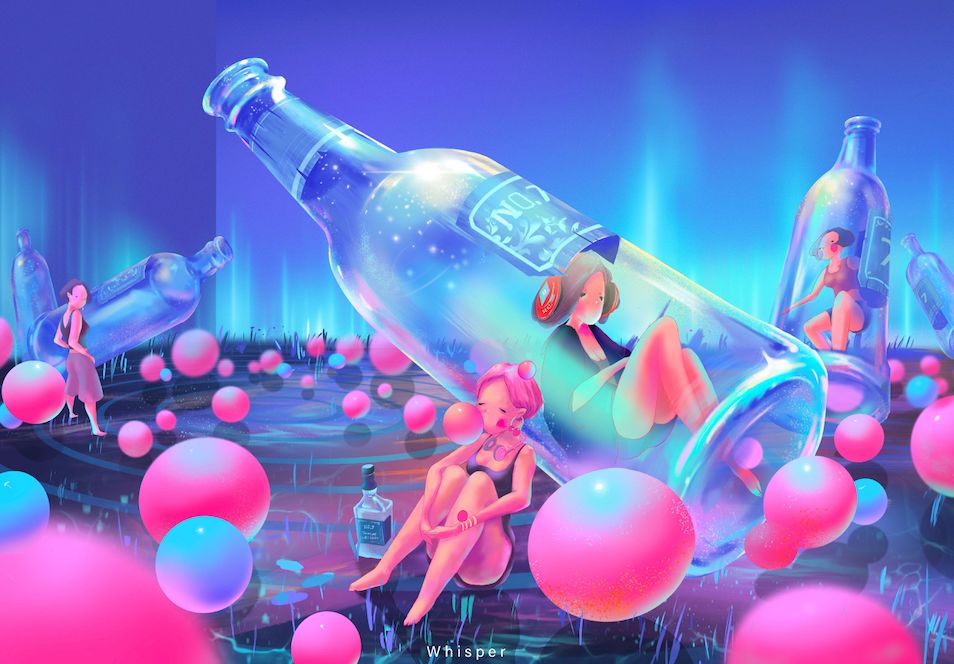 iPad软件Procreate「梦境之夏」风格插画10节课，一起描绘梦中的夏天