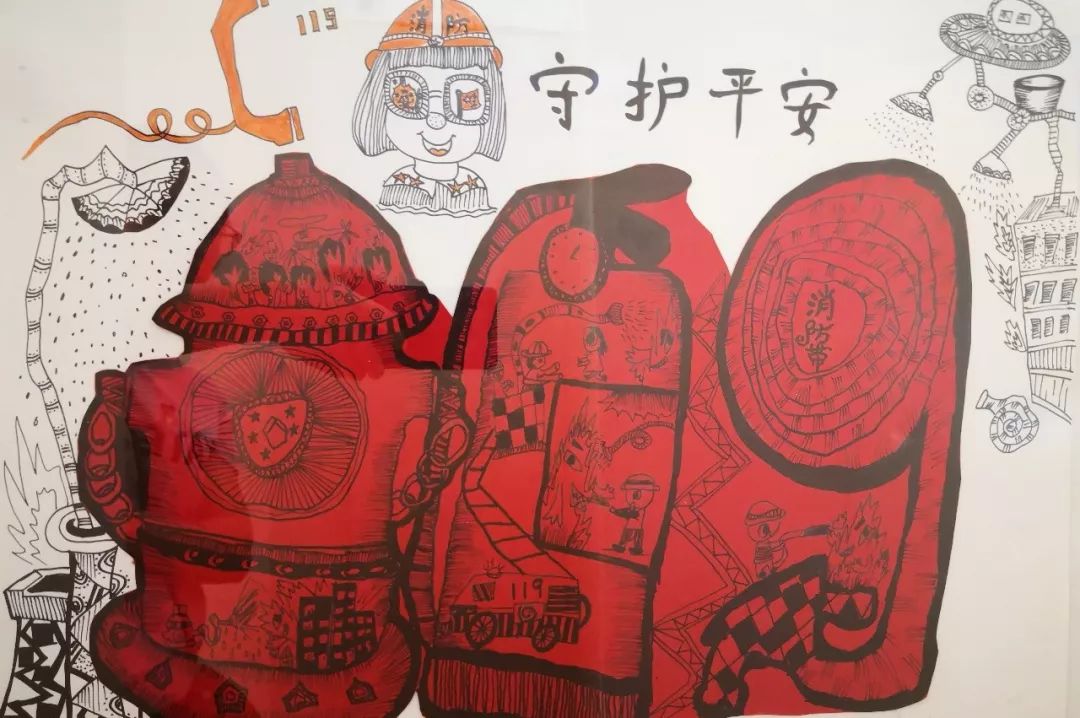 第五届全省儿童消防绘画,童心火焰蓝主题消防绘画一等奖