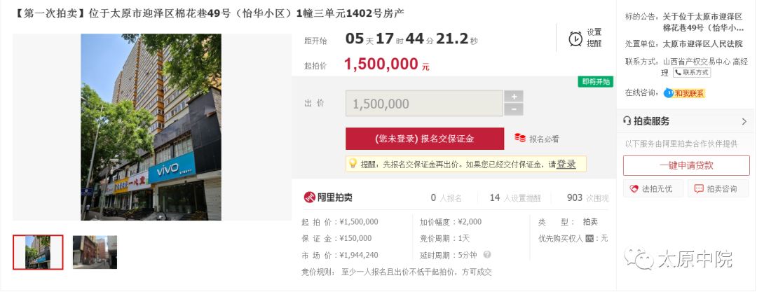 最新，20套房上线拍卖，有的低至2892元/㎡！