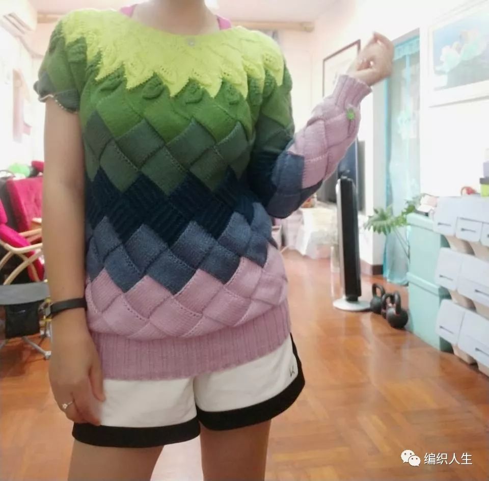 马海毛毛衣十三针编织花样图解,白桦编织衣服袖子收针