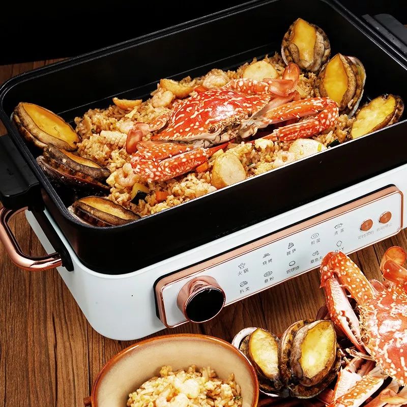 可煎可炒可炖的一款多功能锅,这款多功能锅可蒸可烤可煮