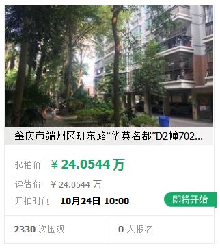 肇庆端州区法院房产拍卖,广东肇庆最新拍卖房