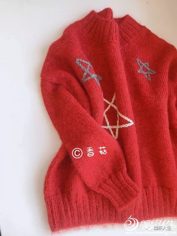 山羊绒女宝毛衣的编织教程,女宝彩虹色套头毛衣编织全过程