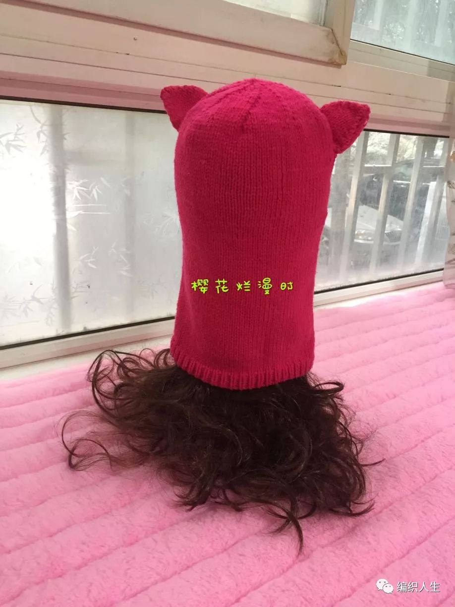 棒针手工防风护脸毛线帽子儿童款,棒针编织帽子儿童风雪帽