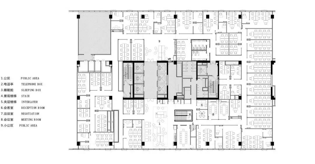 2000平方共享办公设计,联合办公室共享办公空间设计