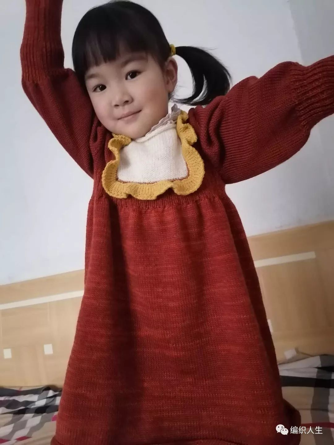 好看的毛衣女自己织的,好看又好织的毛衣花样女童连衣裙