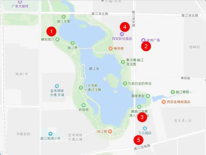 曲江一日游最佳路线图,曲江游最全攻略