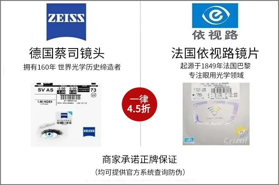 蔡司依视路镜片五折送镜框,蔡司依视路3.6折多少钱