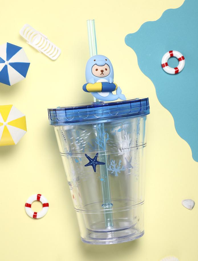 泰福高泰迪吸管杯,泰迪珍藏水杯