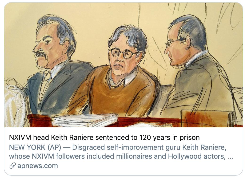 把女性“*脑洗**”为*奴性**，美国这个*教邪**组织头目被判120年监禁