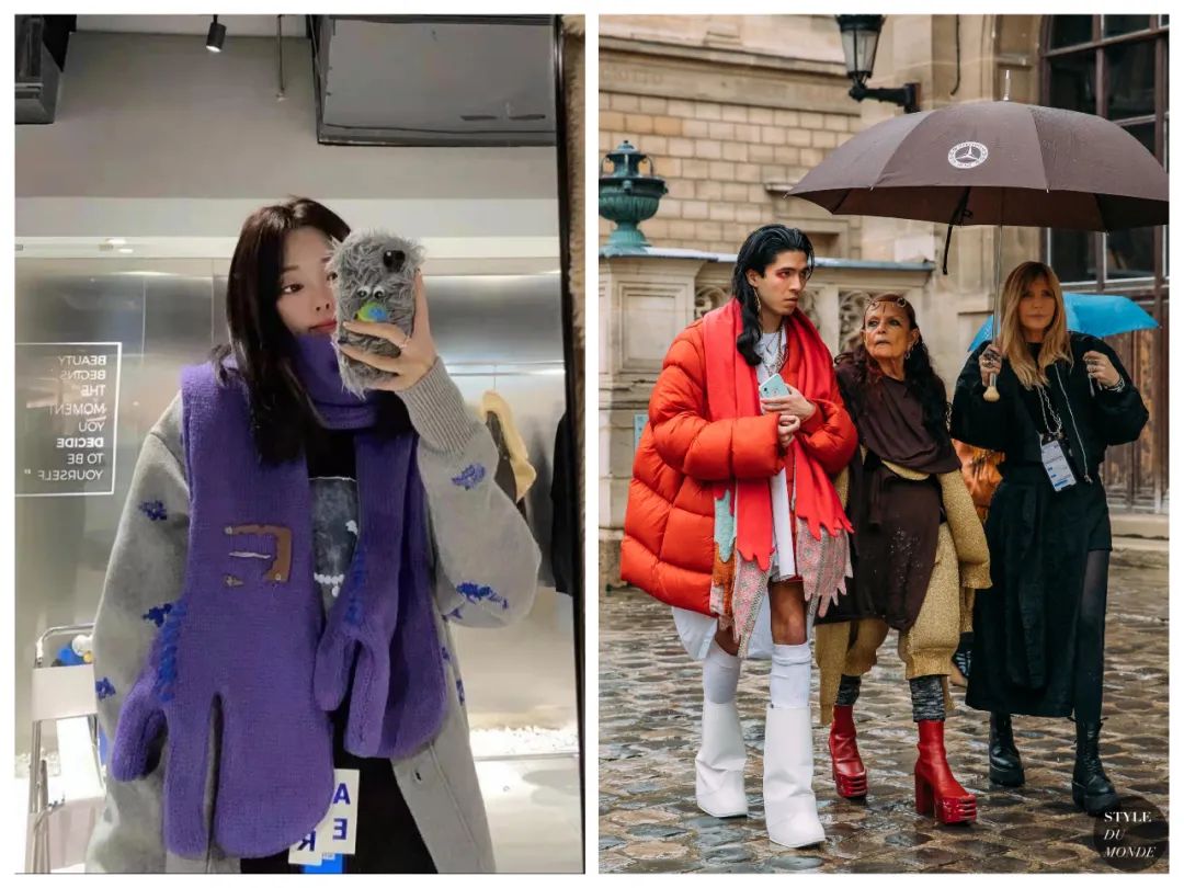 冬季的氛围感穿搭怎么能少了围巾,秋冬氛围感穿搭围巾