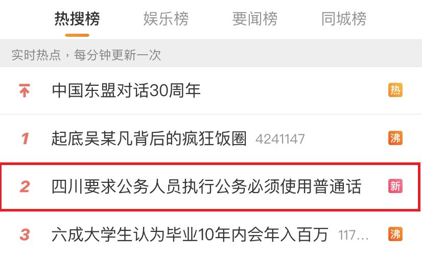 四川普通话新规,四川实行普通话话题
