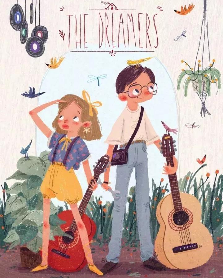 BeatriceBlue，内心有光，所画皆暖，用线条打造童真世界