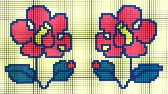 4-6岁儿童花毛衣图案大全,毛衣提花花卉图案图解