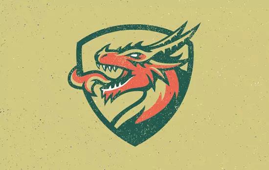 以龙为元素的logo图片,龙logo极简设计